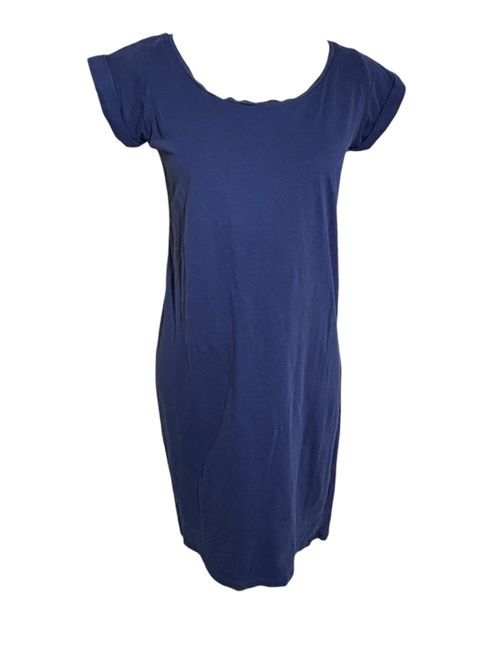 Women’s Raven & Lily Blue Organic Cotton Cuffed Sleeve T Shirt Dress Sz Medium